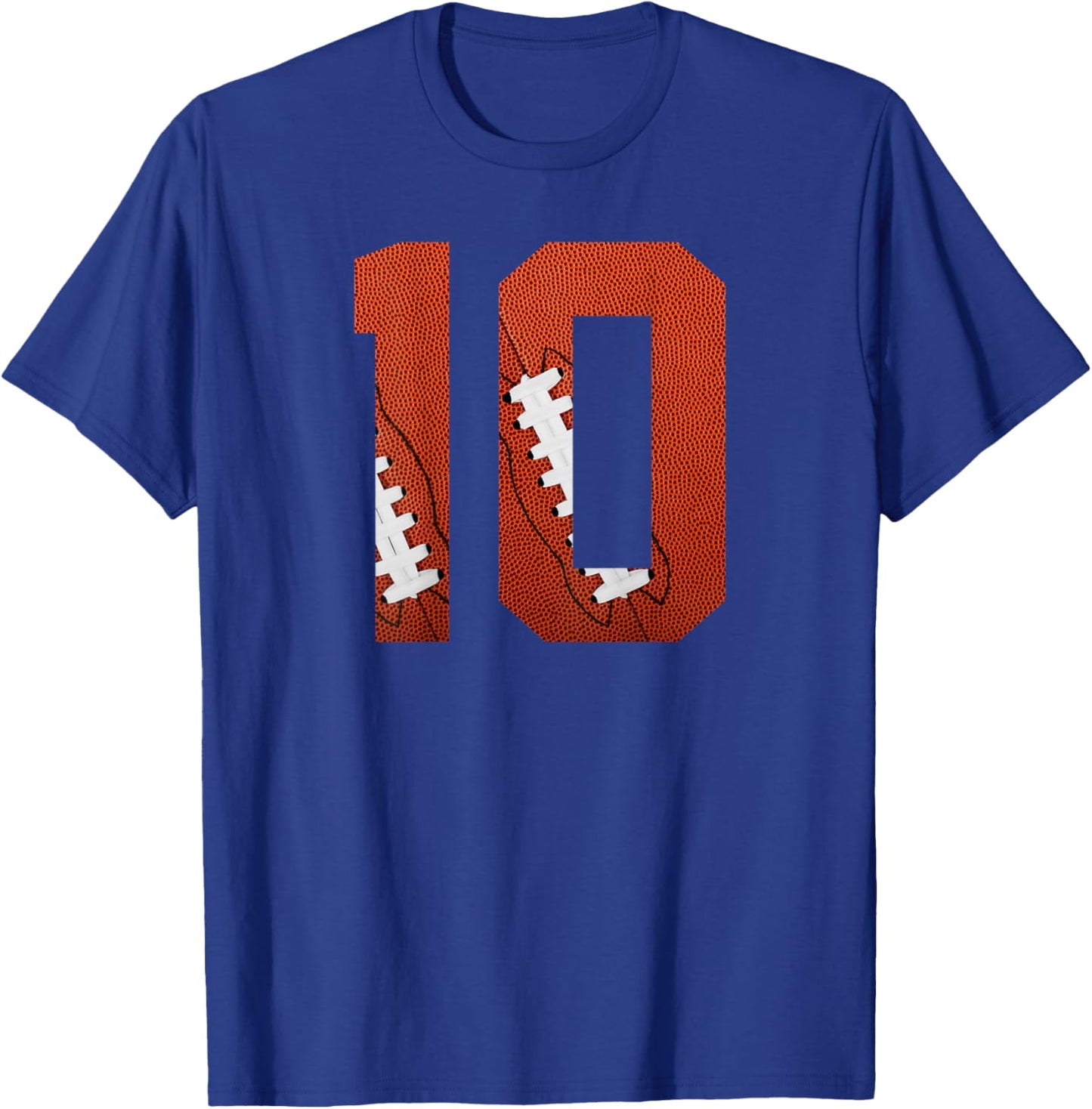 Number 10 BACKSIDE - American Football Jersey Numbered T-Shirt - T-Shirt | Royal
