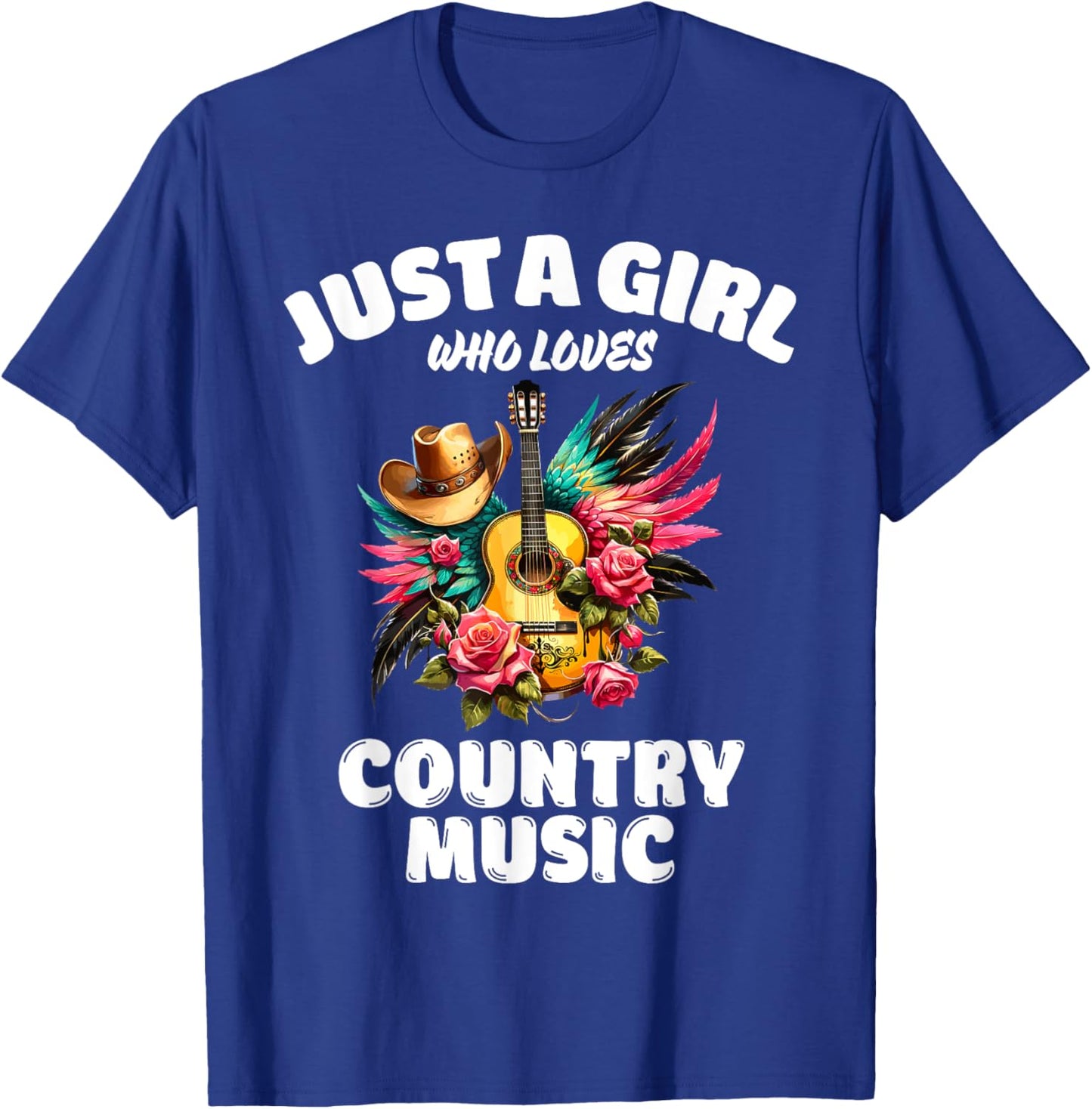 Just A Girl Who Loves Country Music, Music Lover T-Shirt - T-Shirt | Royal