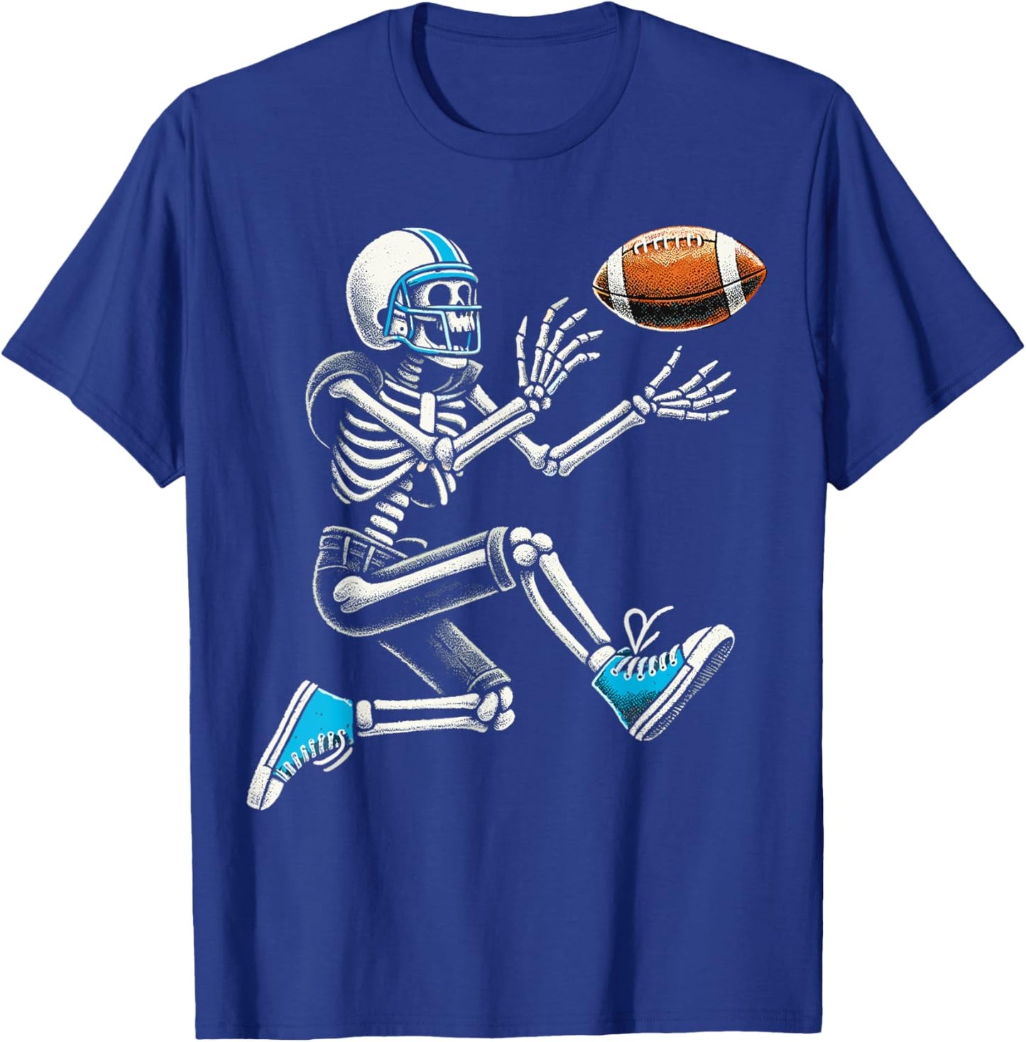 American Football Skeleton Halloween T-Shirt - T-Shirt | Royal