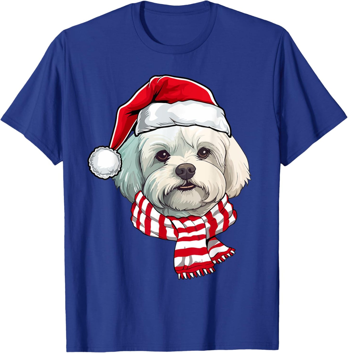 Santa Maltese Christmas Dog Lover Men Women Kids T-Shirt - T-Shirt | Royal