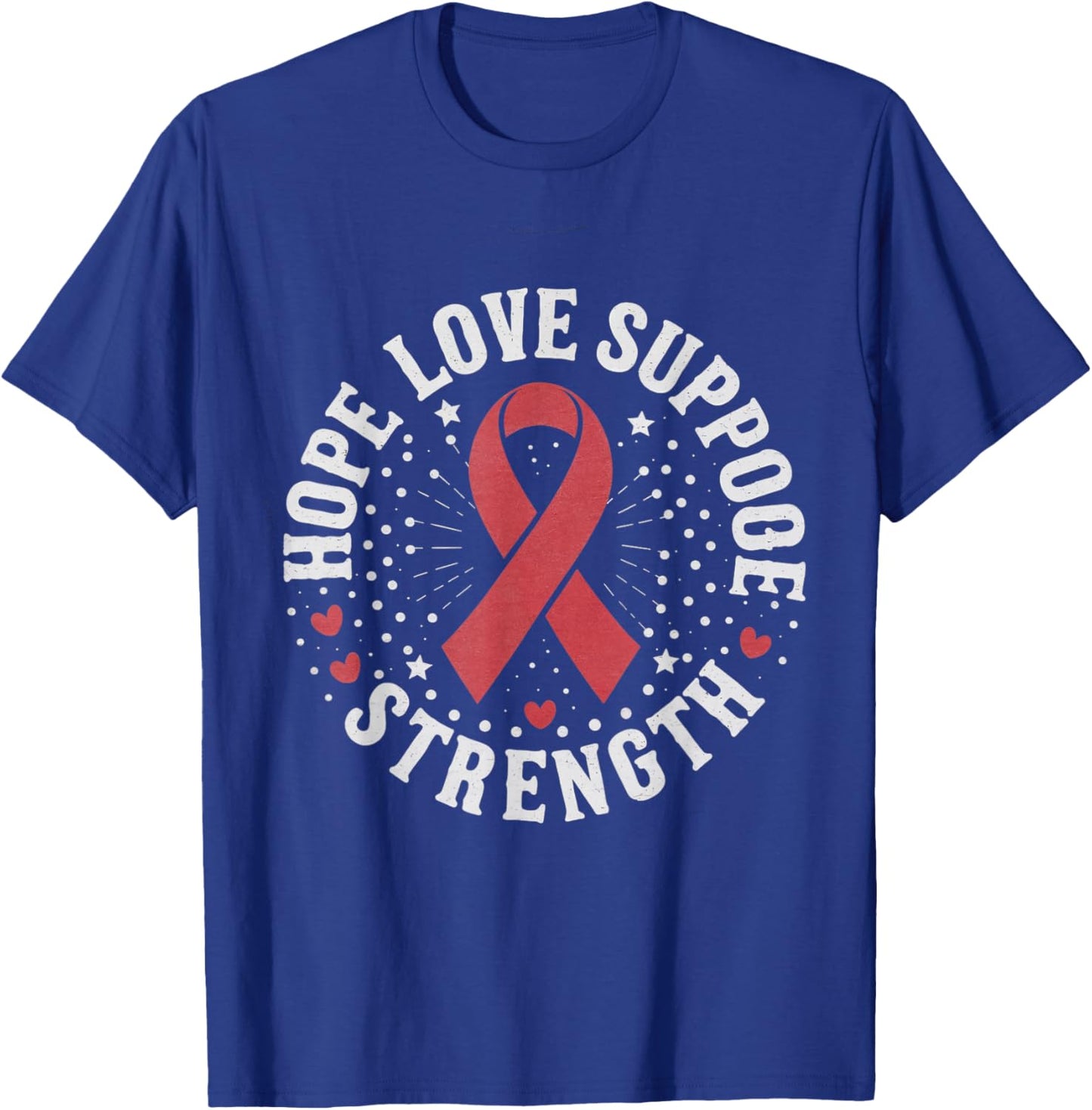 Red Ribbon Week 2024 HOPE LOVE SUPPORT Red Ribbon Week T-Shirt - T-Shirt | Royal