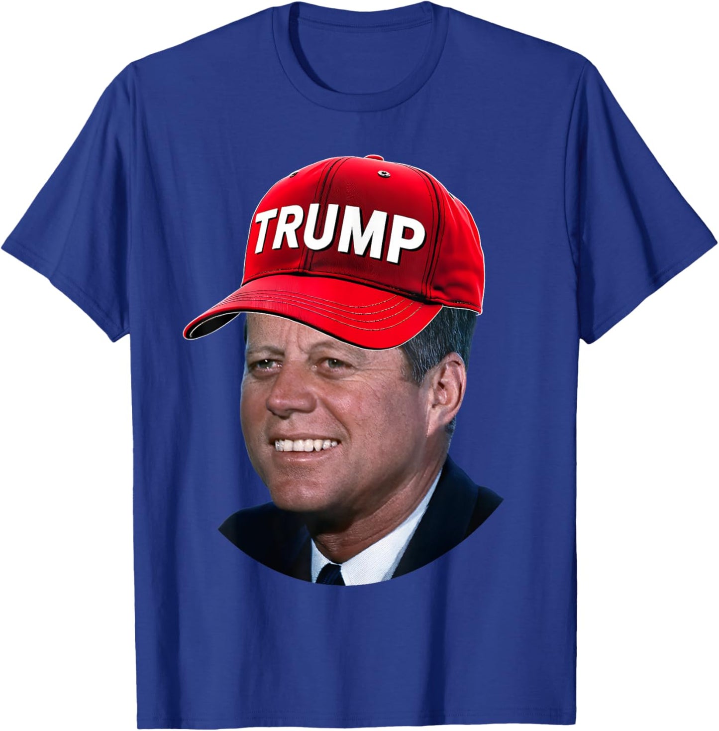 JFK Wearing Trump Hat Funny John F Kennedy Meme Graphic 2024 T-Shirt - T-Shirt | Royal