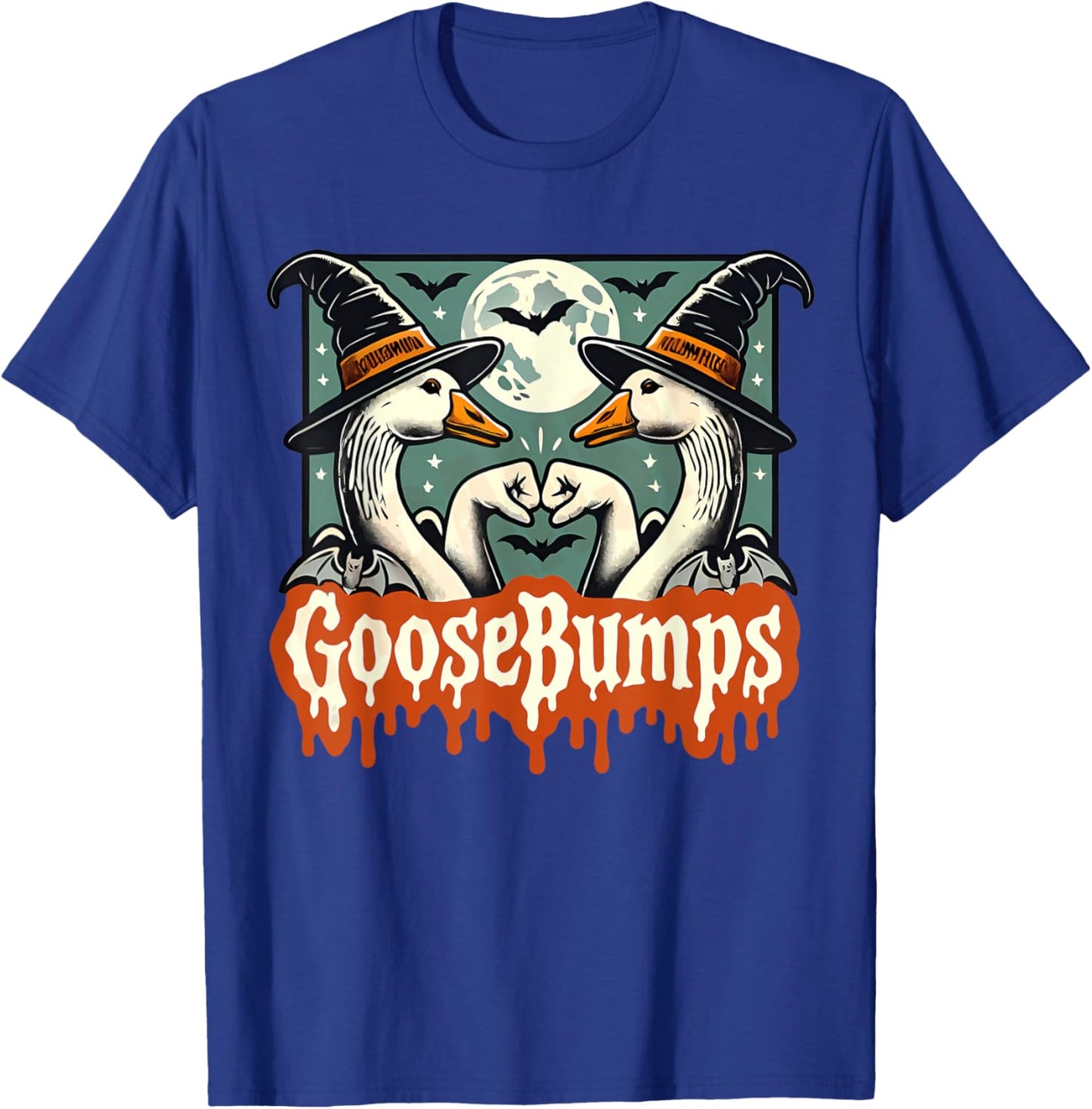 Goose Bumps Goosebumps Funny Geese Fist Bump Pun Halloween T-Shirt - T-Shirt | Royal