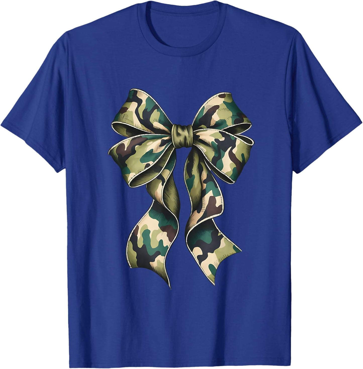 Camouflage Old Camo Bow Camo Coquette Bow Hunting Women T-Shirt - T-Shirt | Royal