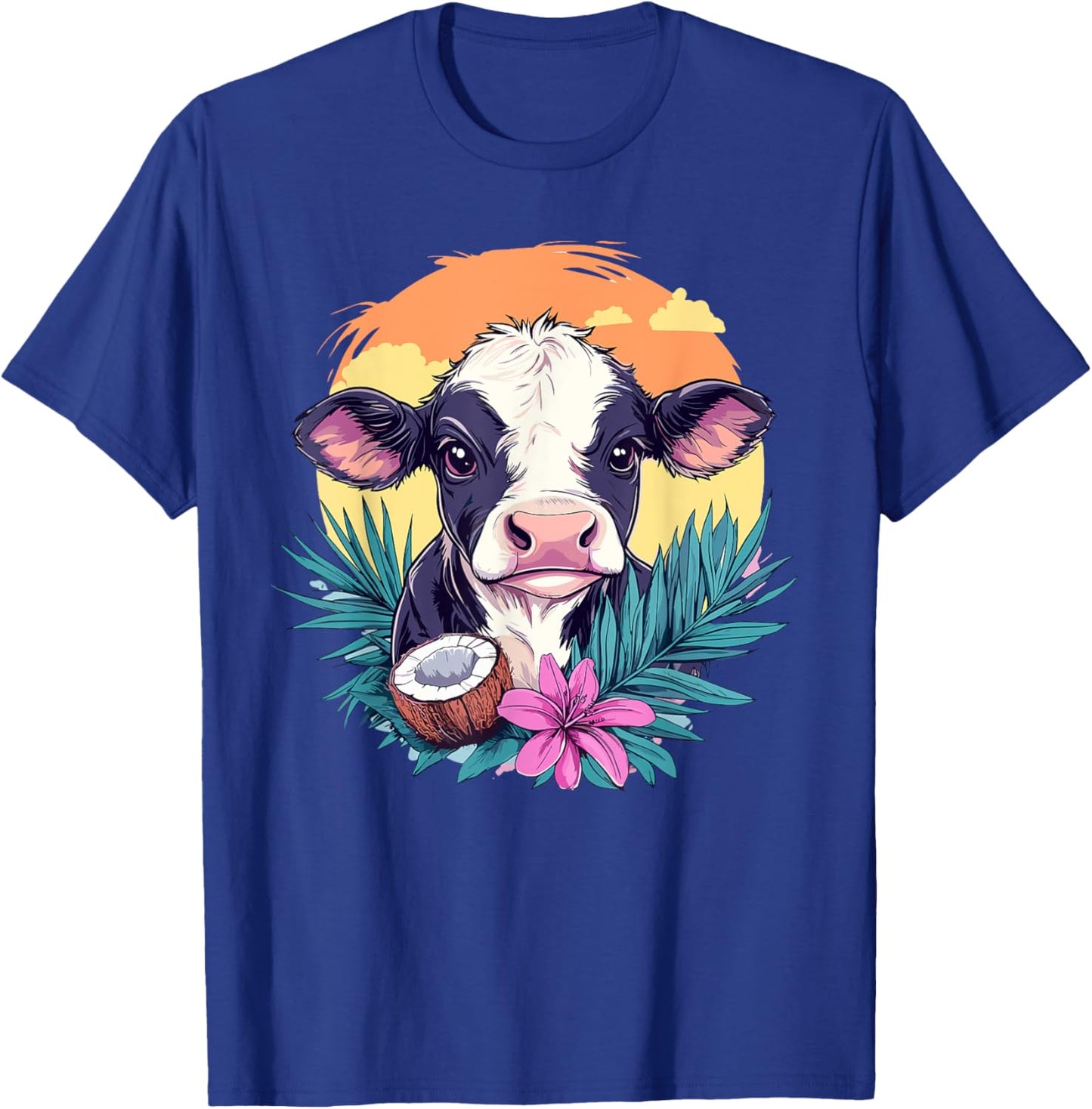 Cow And Coconut Sunset T-Shirt - T-Shirt | Royal