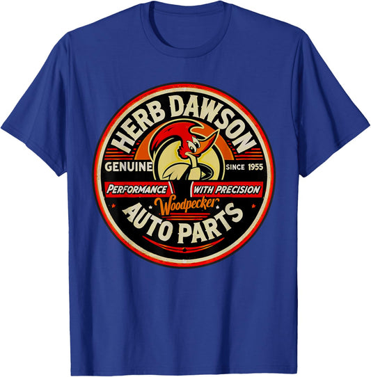 Retro Vintage Herb Dawson Clay Smith Cams Style Gas Station T-Shirt - T-Shirt | Royal