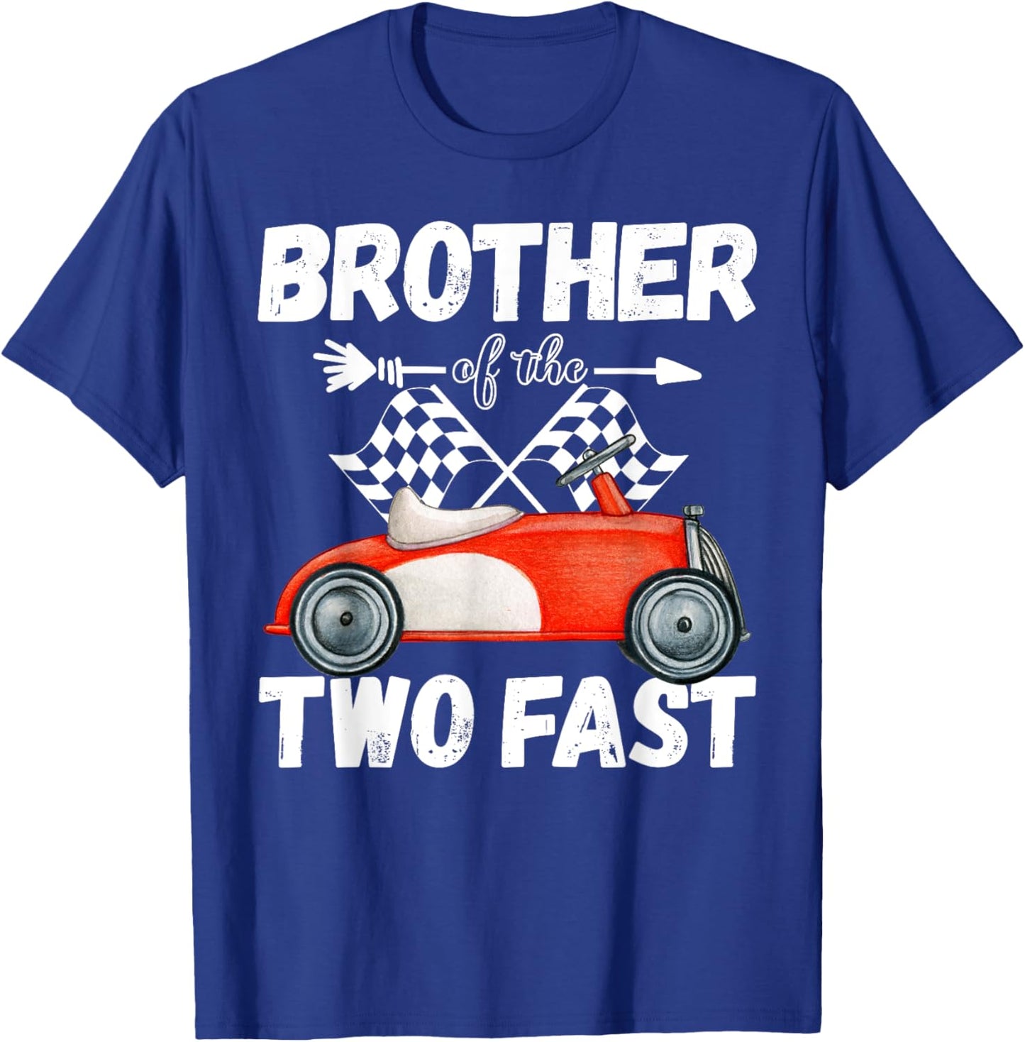 Brother Of The Two Fast 2 Curious Birthday 2nd Little Racer T-Shirt - T-Shirt | Royal