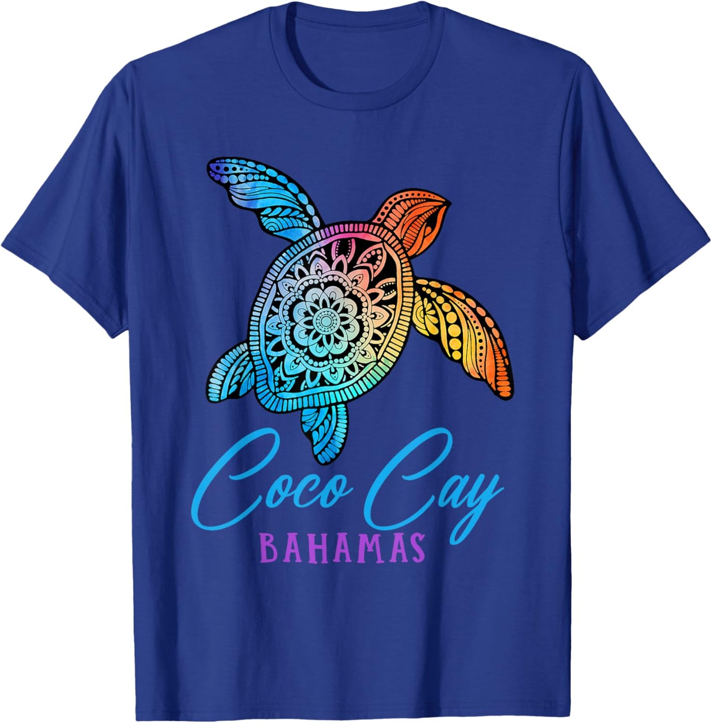 Coco Cay Bahamas Coco Cay Tribal Tie Dye Sea Turtle T-Shirt - T-Shirt | Royal