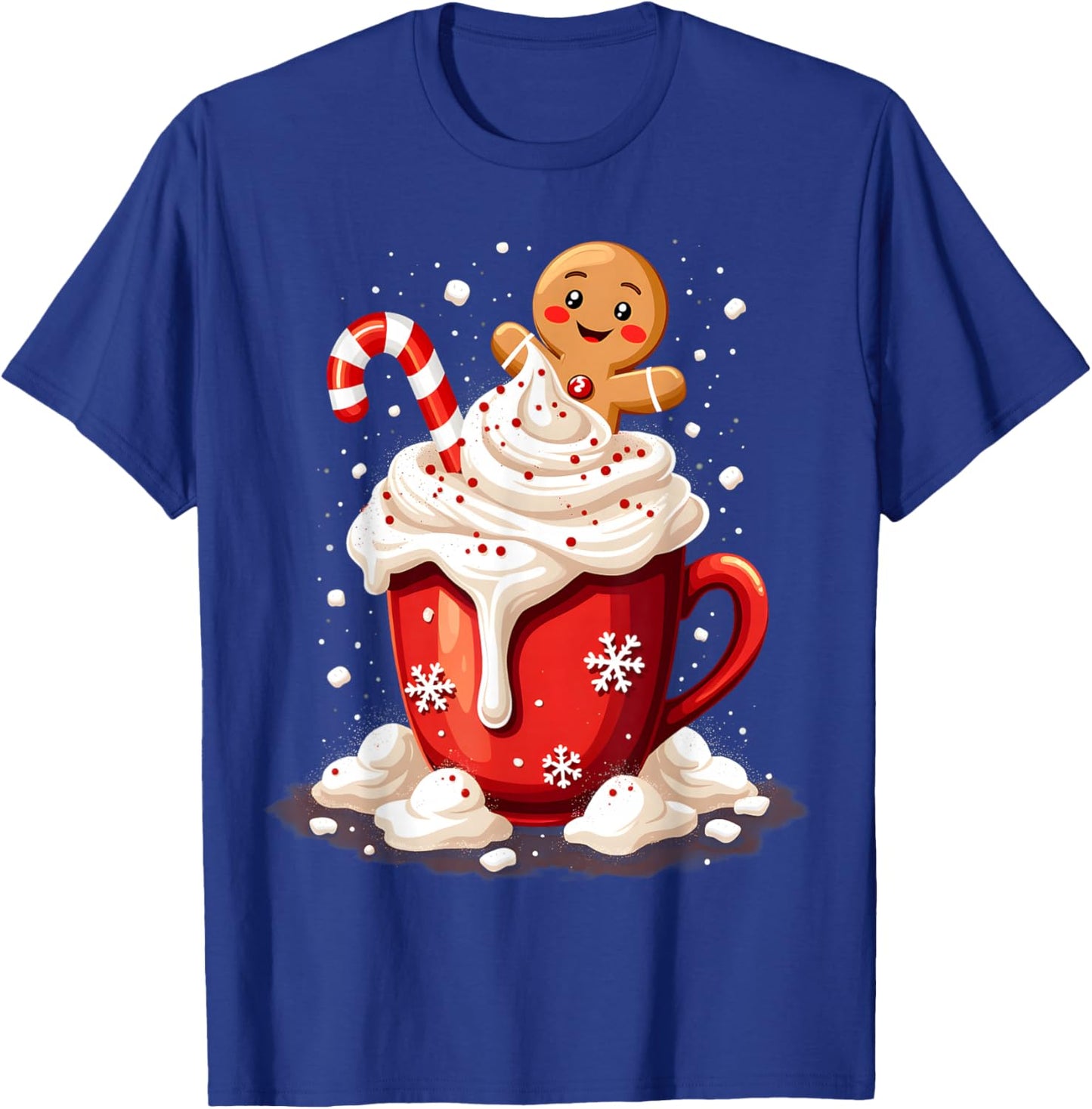 Festive Cocoa and Holiday Apparel -Child Christmas Holiday Whimsical Black Polyester 100% Small T-Shirt - T-Shirt | Royal