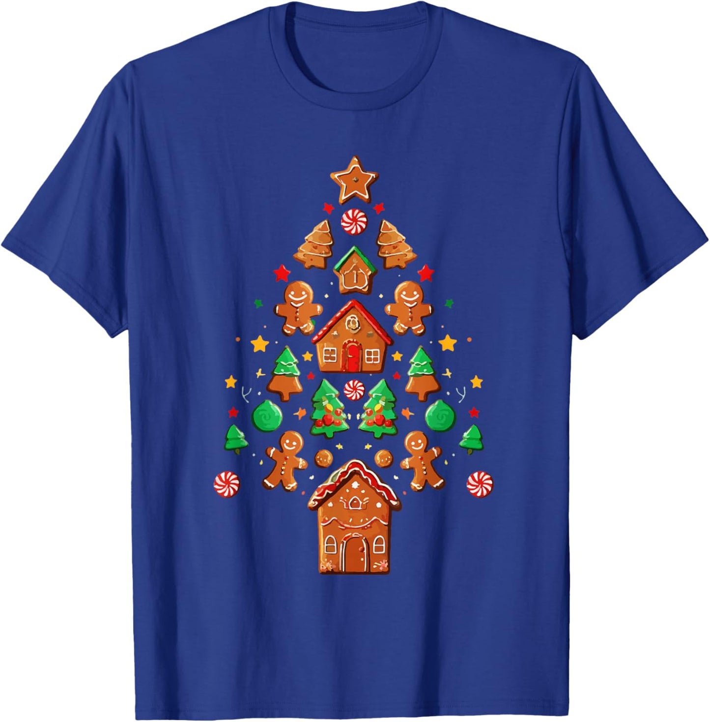 Merry Christmas Tree Gingerbread Man Xmas Cookie Costume T-Shirt - T-Shirt | Royal