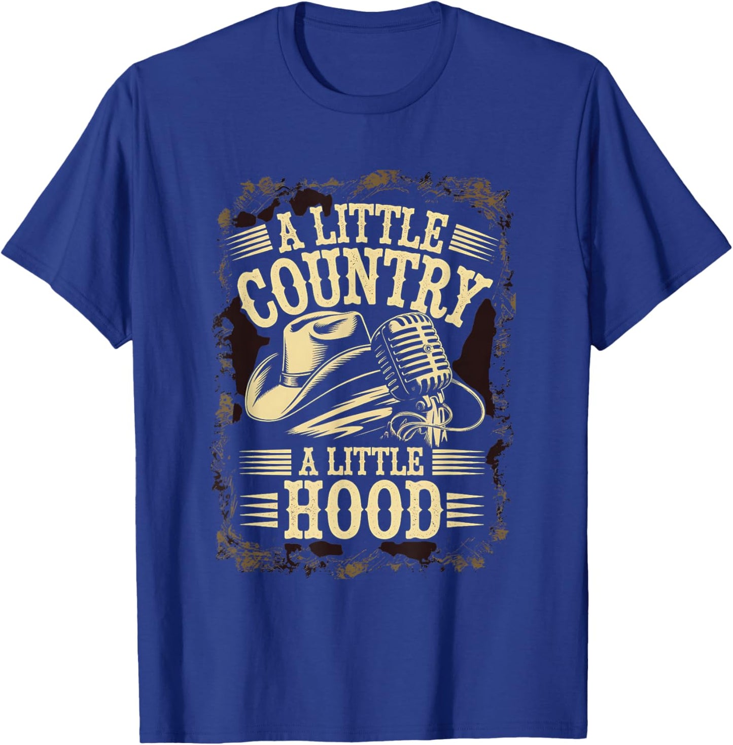 A Little Country A Little Hood Vintage Western Hip Hop Rap T-Shirt - T-Shirt | Royal