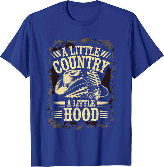 A Little Country A Little Hood Vintage Western Hip Hop Rap T-Shirt - T-Shirt | Royal