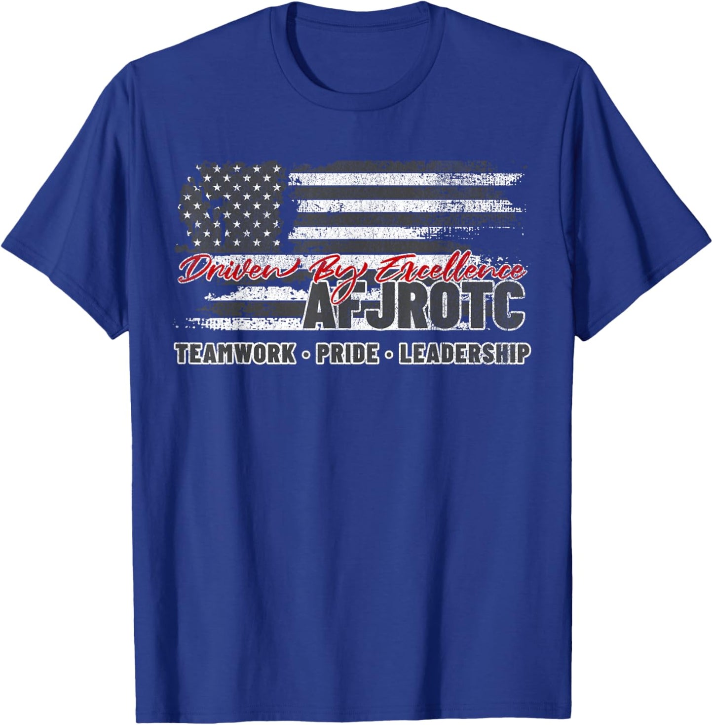 AFJROTC Teamwork Pride Leadership American Flag JROTC Cadet T-Shirt - T-Shirt | Royal