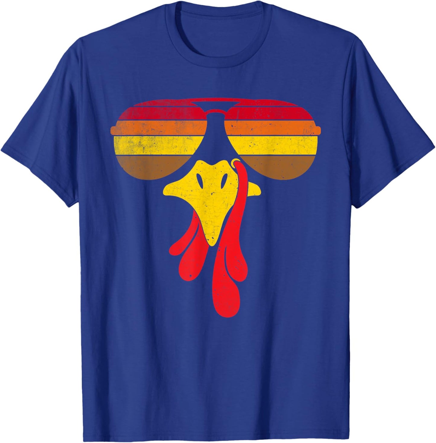 Turkey Face Sunglasses Thanksgiving Costume Family Outfits T-Shirt - T-Shirt | Royal