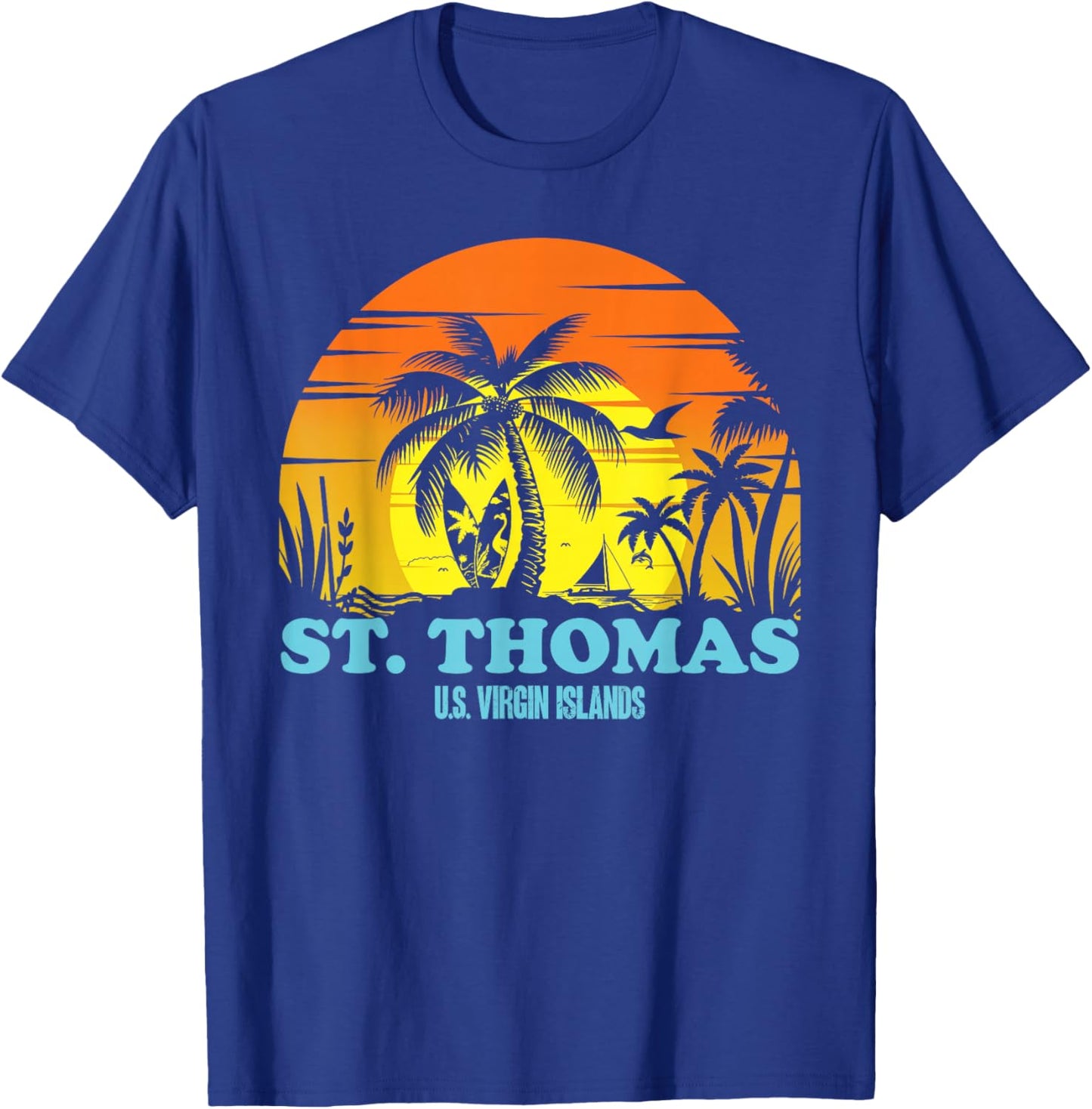 St. Thomas US Virgin Islands Tropical Beach USVI Souvenirs T-Shirt - T-Shirt | Royal