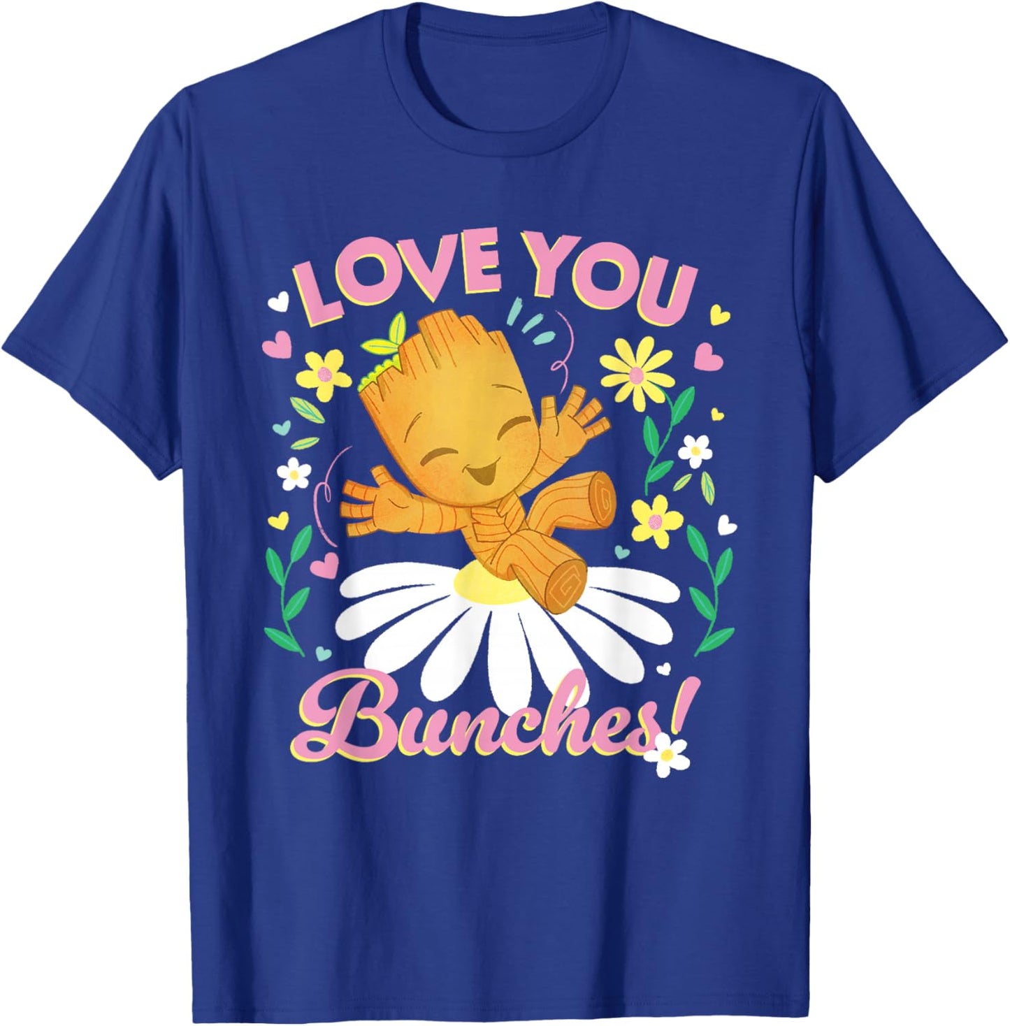 Marvel Valentine's Day Spring Flower Groot Love You Bunches T-Shirt - T-Shirt | Royal