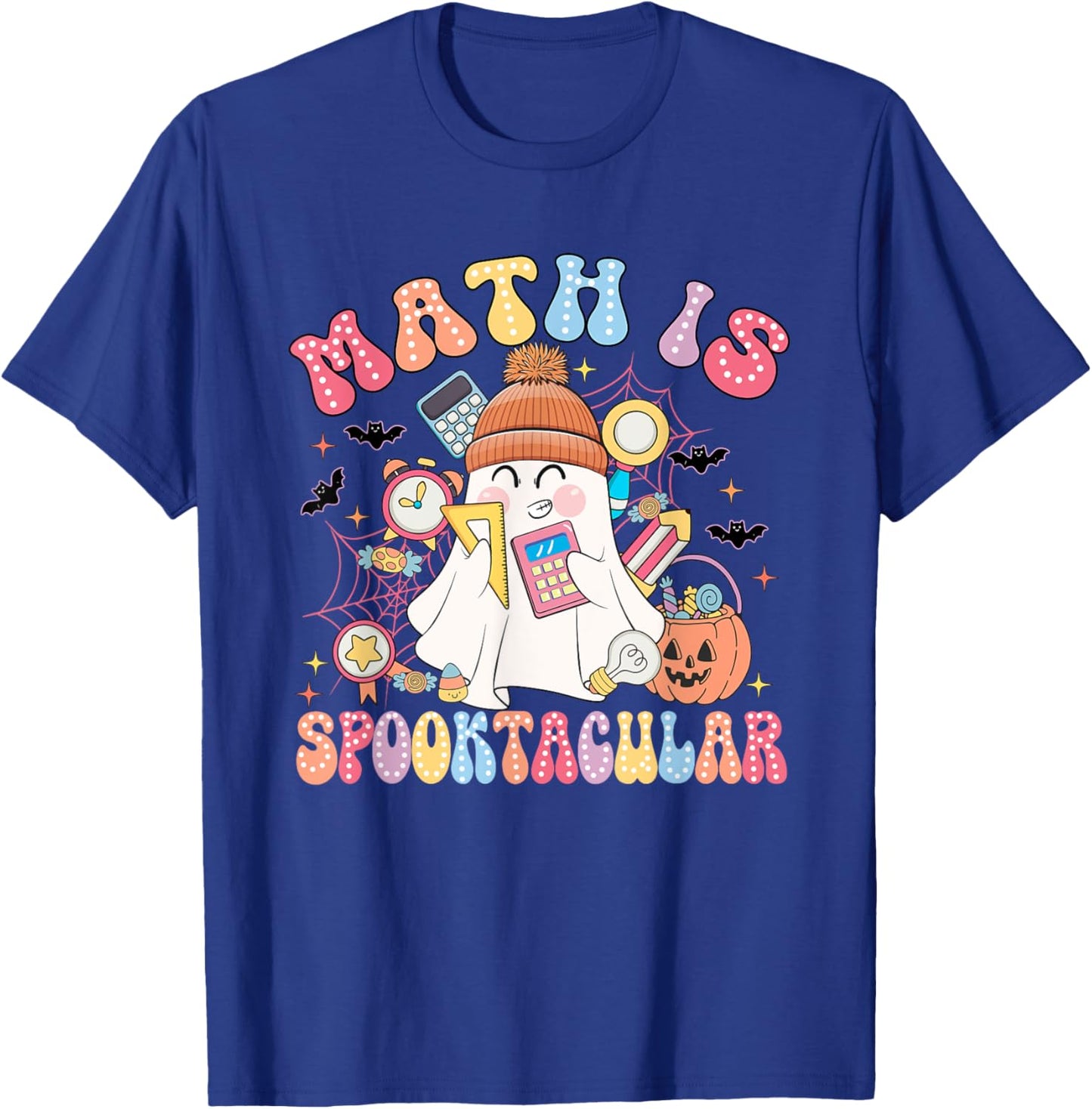 Math Is Spooktacular Math Teacher Spooky Halloween T-Shirt - T-Shirt | Royal