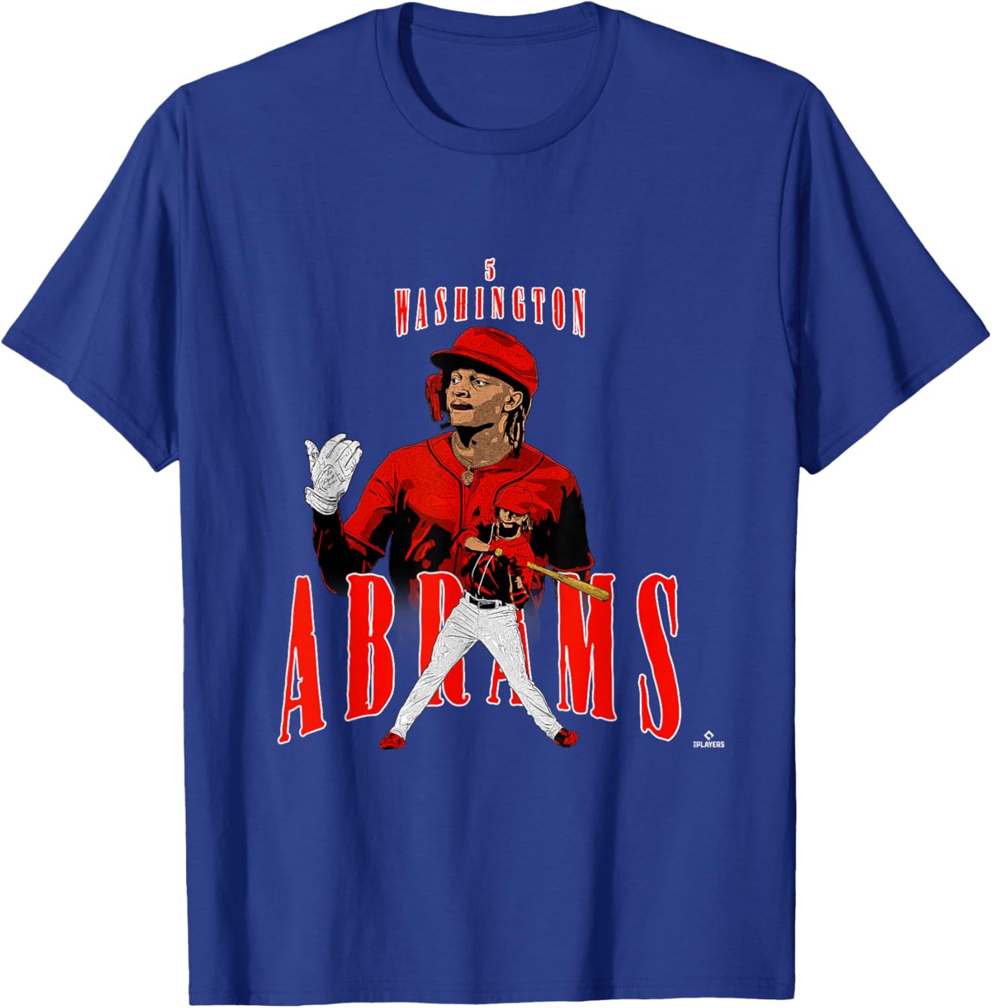 License Champs | CJ Abrams | Washington Baseball Players | MLBCJBRA3002 T-Shirt - T-Shirt | Royal