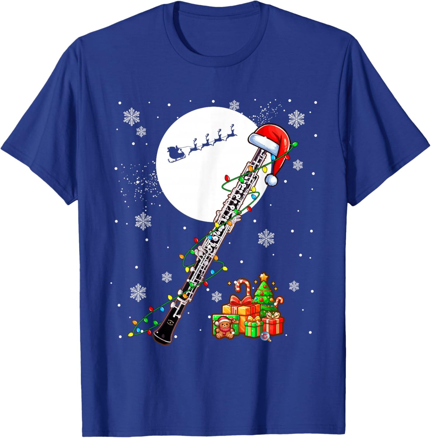 Santa Oboe Christmas Instrumentalist Lover Player Team T-Shirt - T-Shirt | Royal