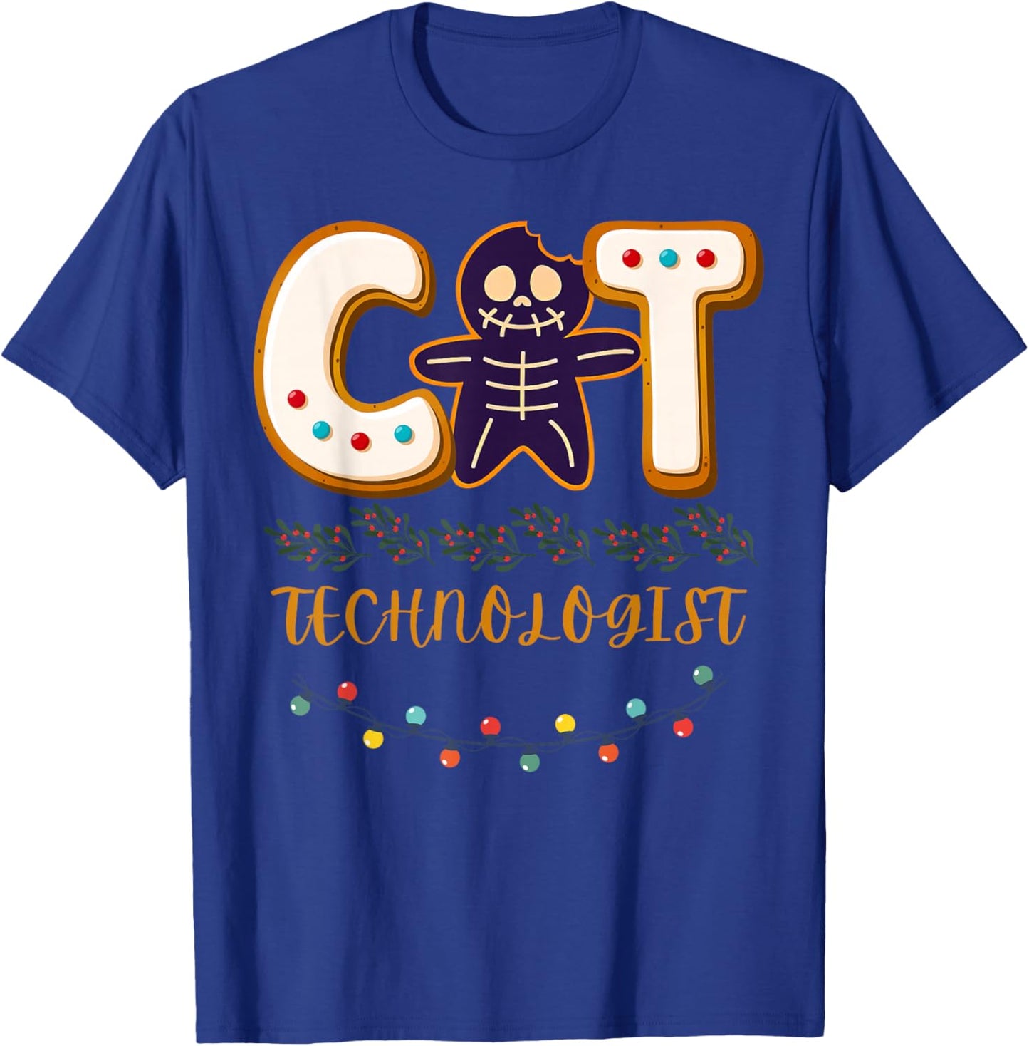 Gingerbread CT Technologist MRI X-ray Tech Christmas Holiday T-Shirt - T-Shirt | Royal