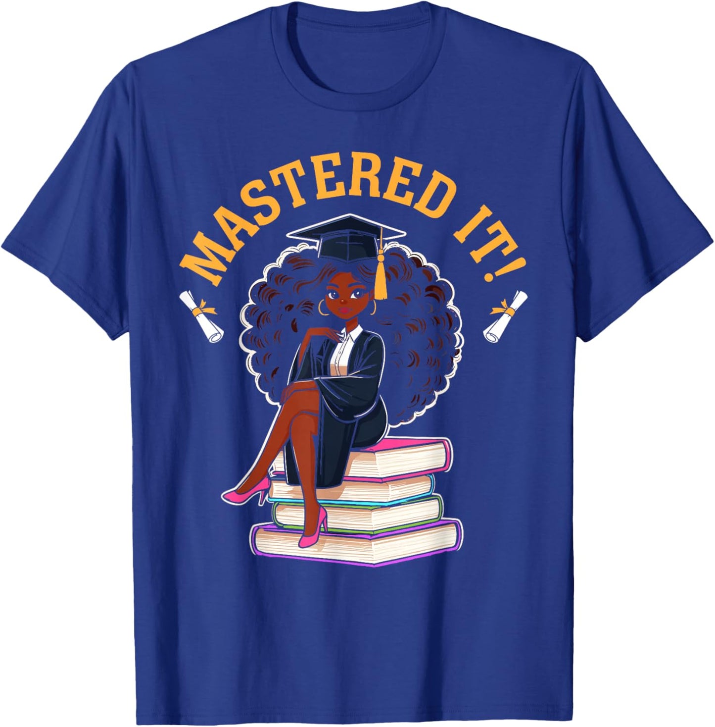 Mastered it black girl master degree graduation T-Shirt - T-Shirt | Royal