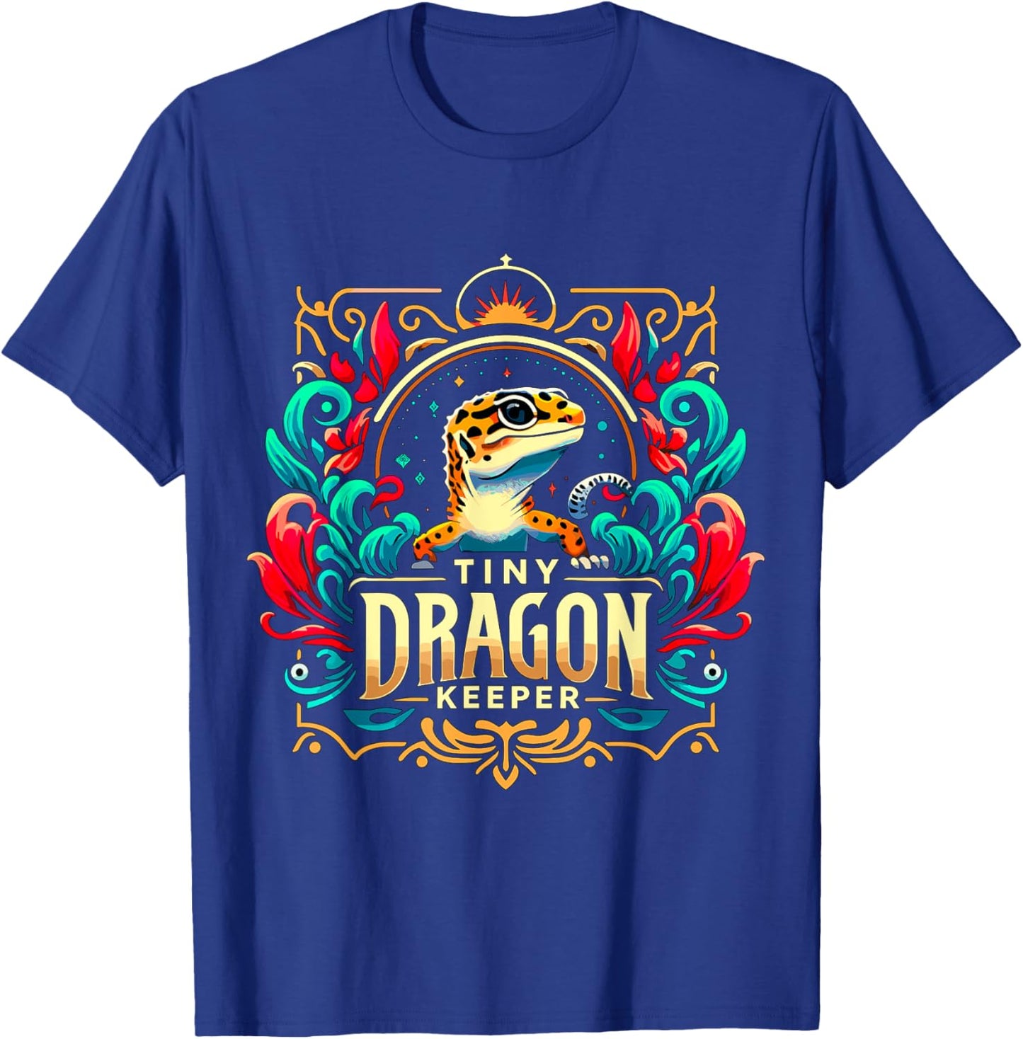 Tiny Dragon Keeper Leopard Gecko T-Shirt - T-Shirt | Royal