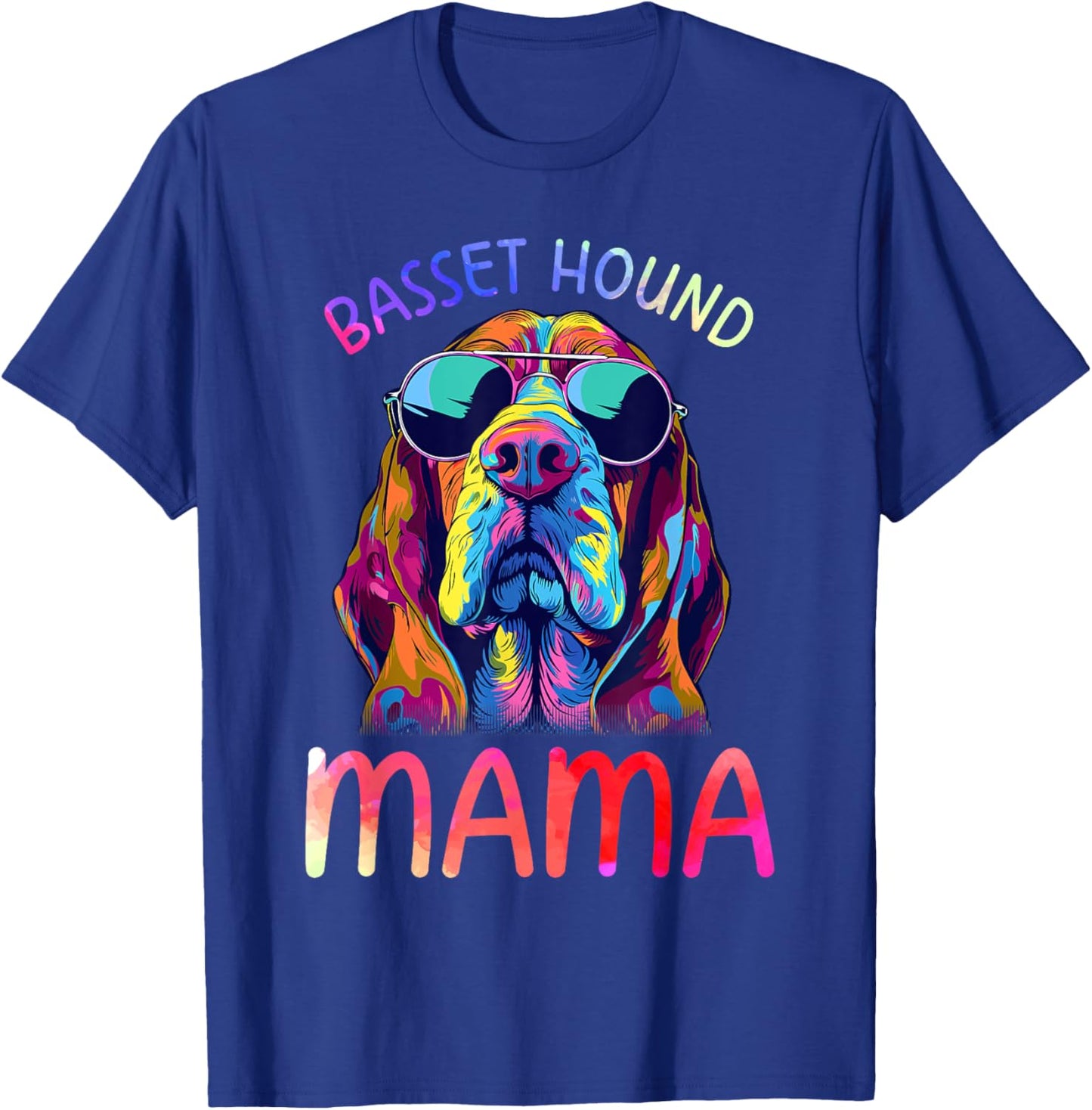 Basset Hound Mom Mama Pop Art Basset Hound Lovers T-Shirt - T-Shirt | Royal