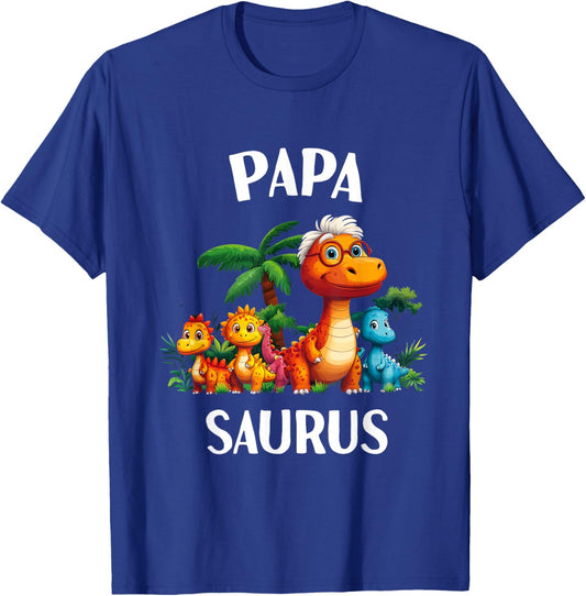 Papasaurus Papa Saurus Dinosaur Grandpa Matching Family Men T-Shirt - T-Shirt | Royal