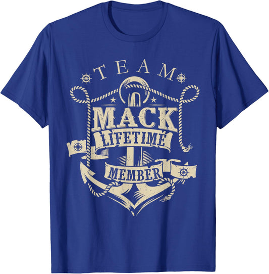 Team MACK Lifetime Member Vintage MACK Family Name T-Shirt - T-Shirt | Royal