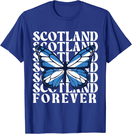 Scotland Butterfly, Scottish Woman, Scottish Girl, Scotland T-Shirt - T-Shirt | Royal