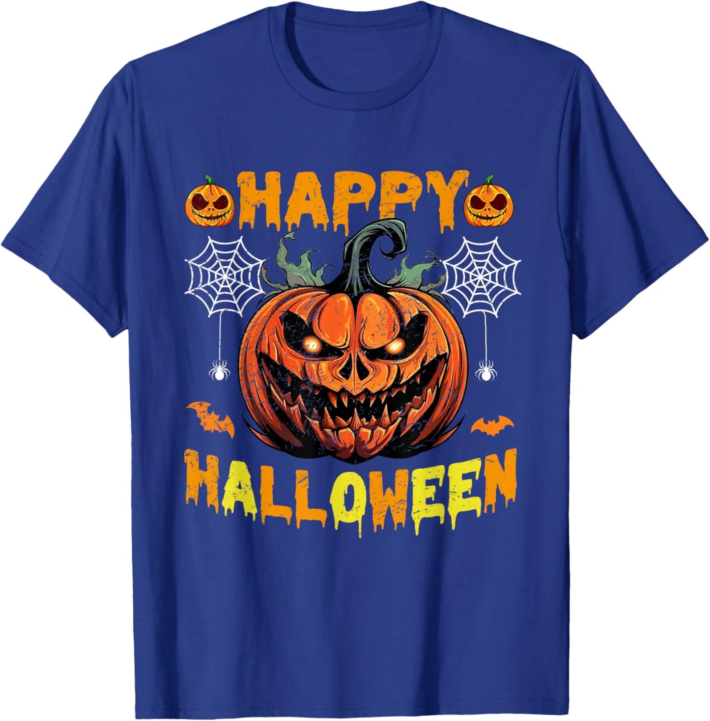 Funny Halloween Trick Or Treat Pumpkin Happy Halloween 2025 T-Shirt - T-Shirt | Royal