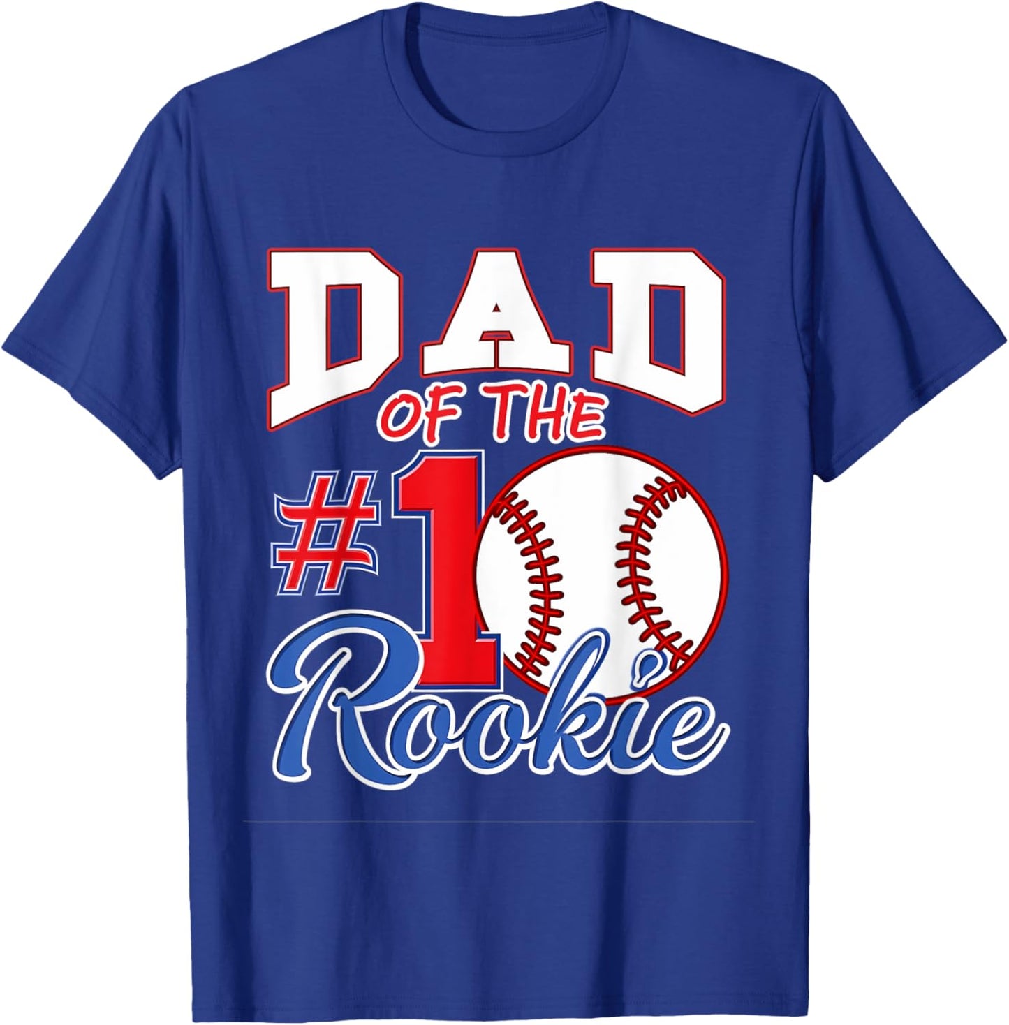 Retro Daddy Dad Of The Number 1 Rookie Baseball T-Shirt - T-Shirt | Royal