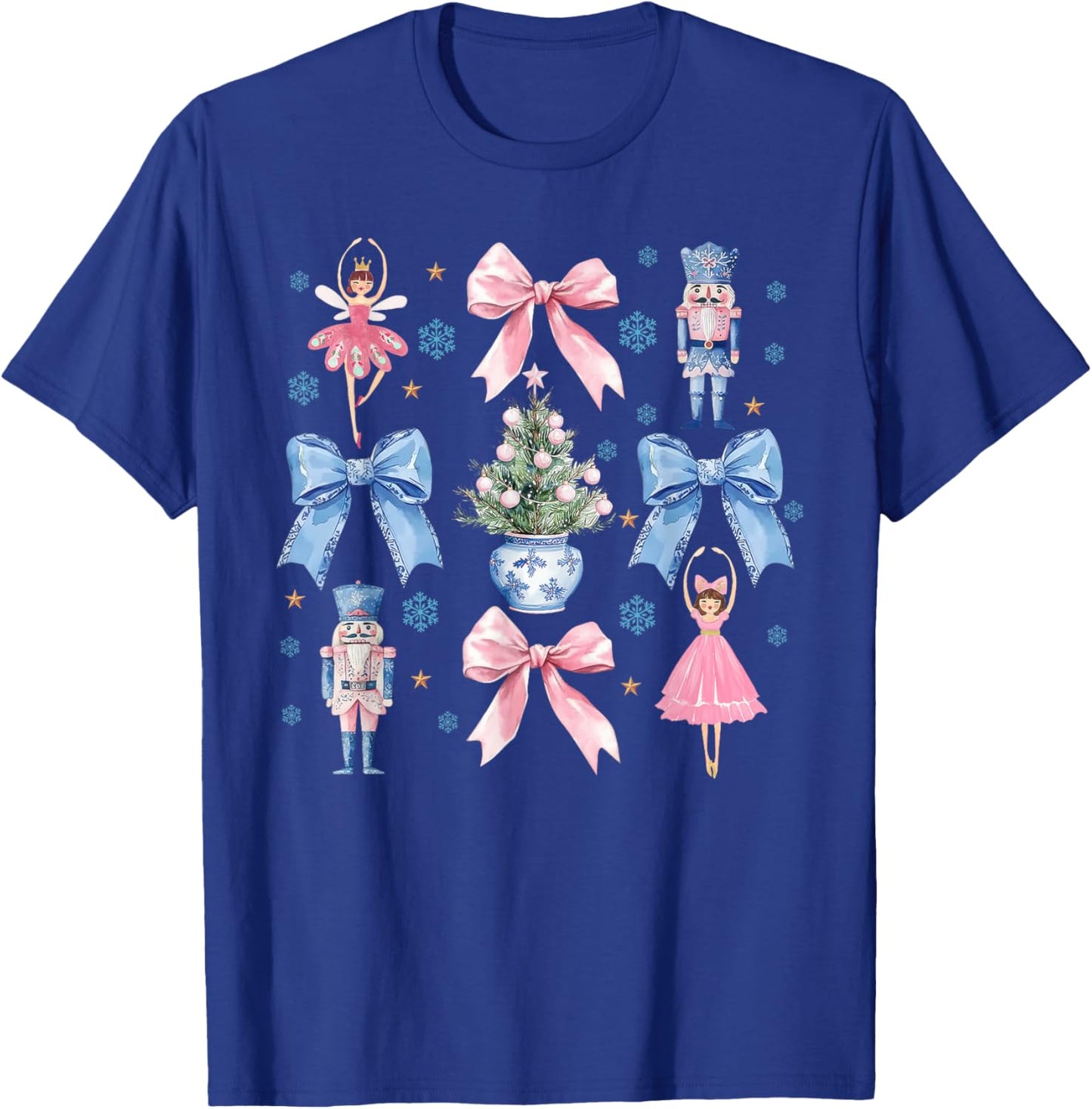Coquette Bow Christmas Nutcracker Ballet Festive Women Girls T-Shirt - T-Shirt | Royal
