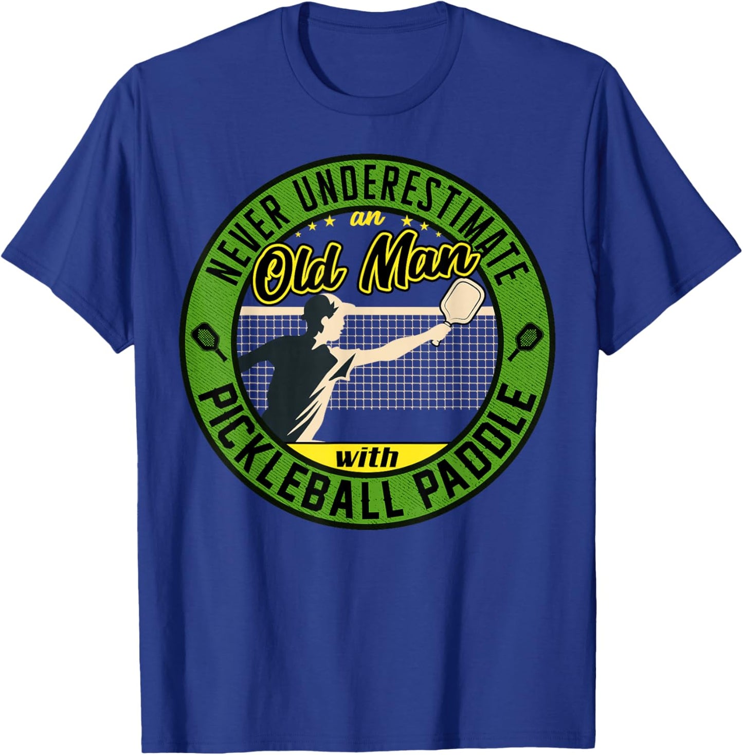 Funny pickleball sayings design Retro Paddle Court T-Shirt - T-Shirt | Royal