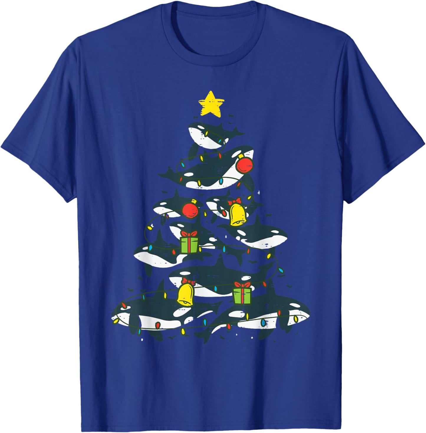 Killer Whales Christmas Tree Xmas Orca Women Men Boys Kids T-Shirt - T-Shirt | Royal