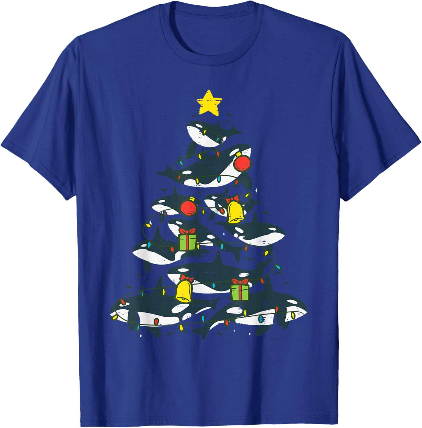 Killer Whales Christmas Tree Xmas Orca Women Men Boys Kids T-Shirt - T-Shirt | Royal