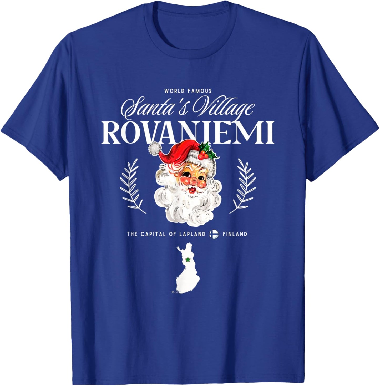 World Famous Rovaniemi Vintage Santa Claus Lapland Finland T-Shirt - T-Shirt | Royal