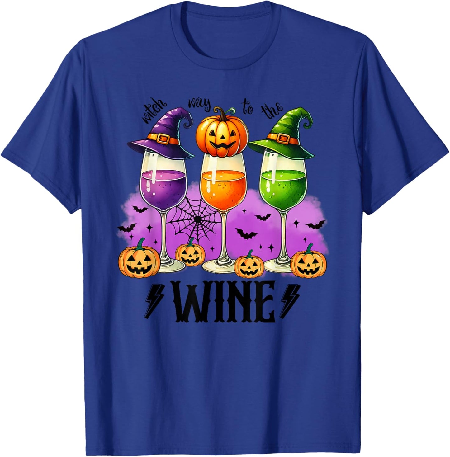Halloween Red Wine Glasses Funny Halloween T-Shirt - T-Shirt | Royal
