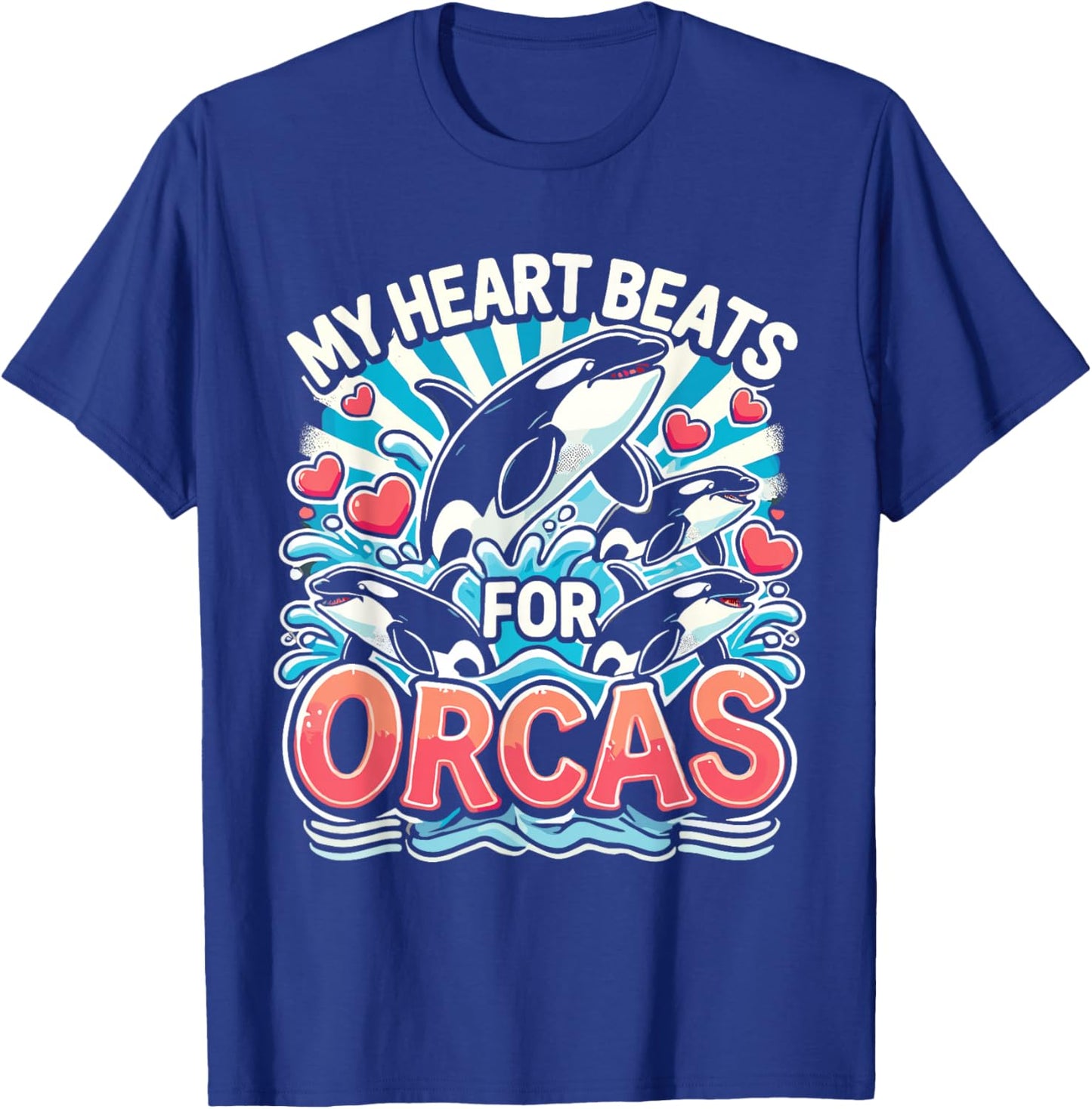 Kids Orca My Heart Beats For Orcas Toddler Orca Kids T-Shirt - T-Shirt | Royal
