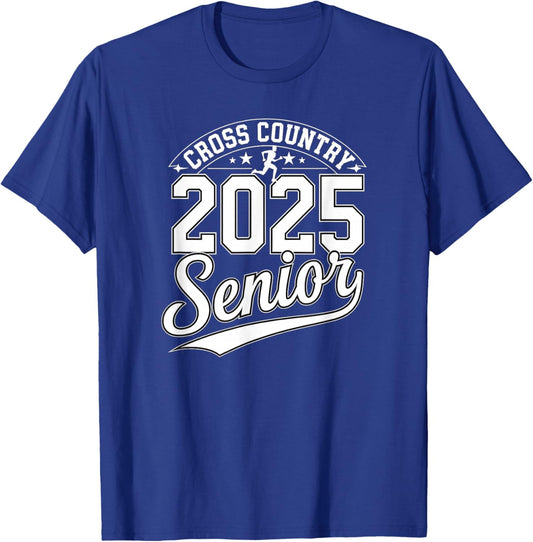 Senior 2025 Cross Country Team Mom XC High School Graduation T-Shirt - T-Shirt | Royal