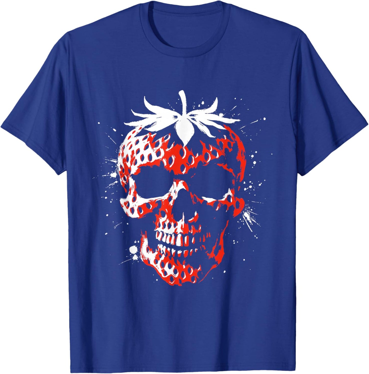 Strawberry Skull - Creepy Skeleton Fruit Halloween Lover T-Shirt - T-Shirt | Royal
