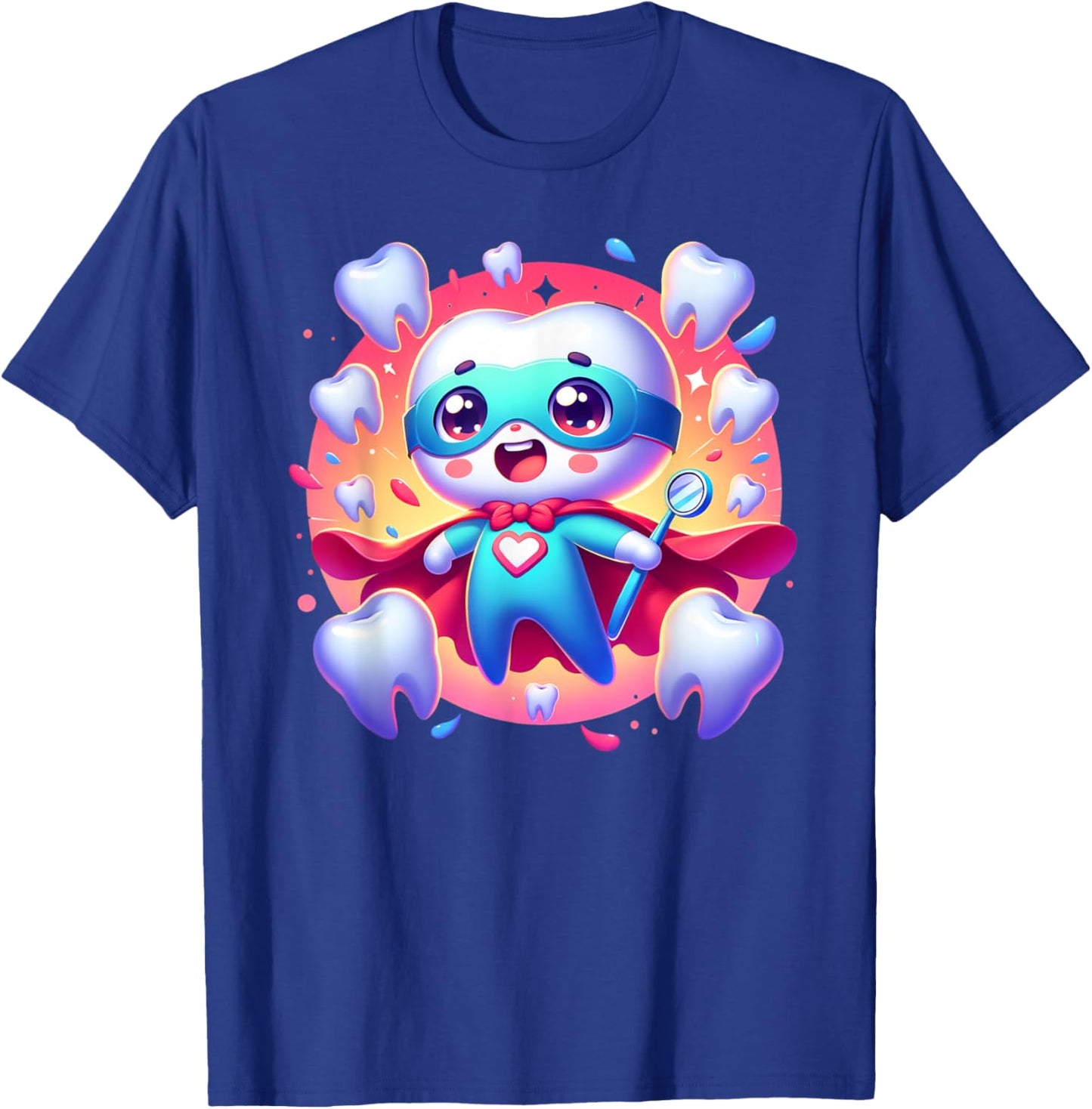 Cute Super Hero Dentist Superhero Tooth Doctor T-Shirt - T-Shirt | Royal