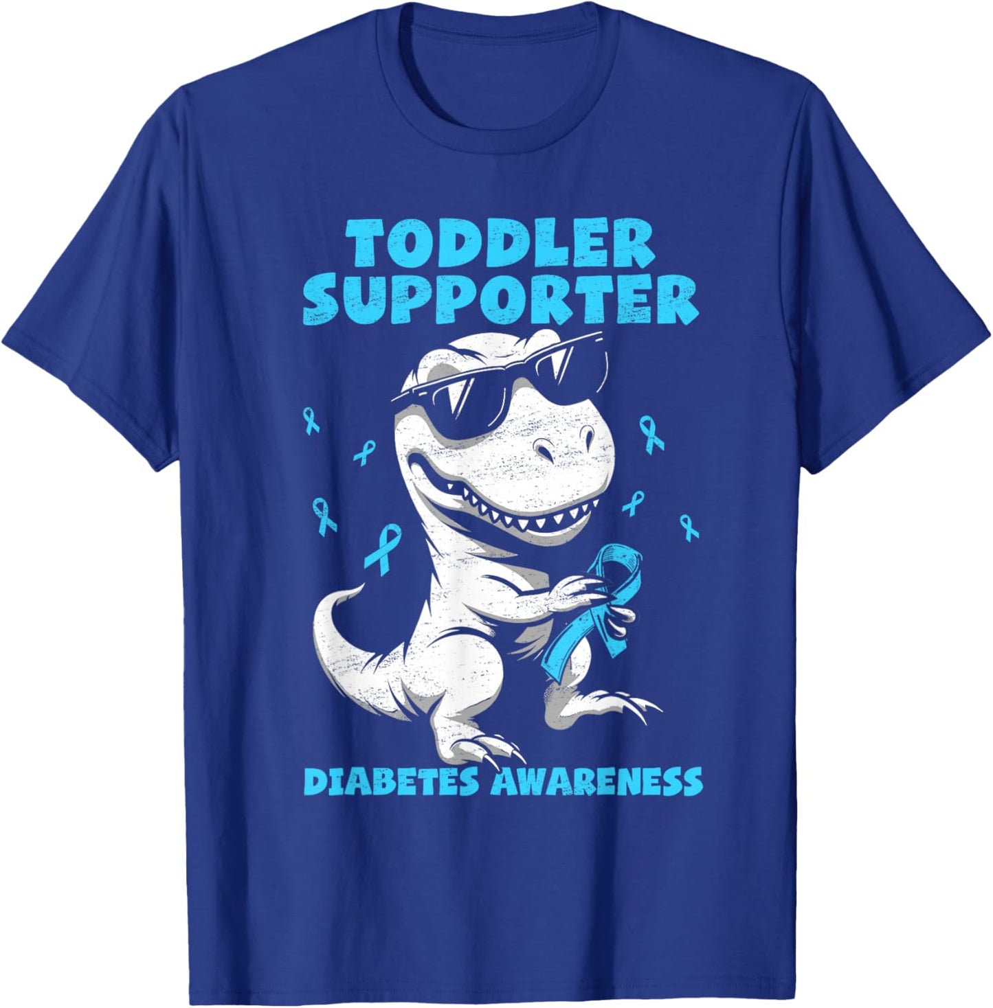 Support Squad Diabetes Awareness T Rex Kid Boy T1D Type 1 T-Shirt - T-Shirt | Royal