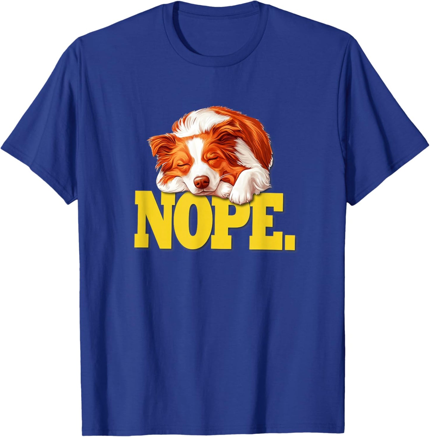 Kids Funny Lazy Sleep Nap NOPE Red Border Collie Lover T-Shirt - T-Shirt | Royal