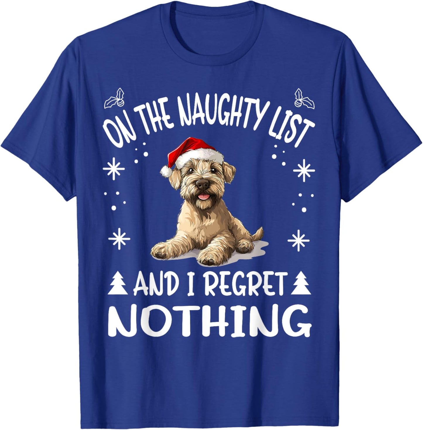 Cute Soft Coated Wheaten Terrier Dog Christmas On The T-Shirt - T-Shirt | Royal