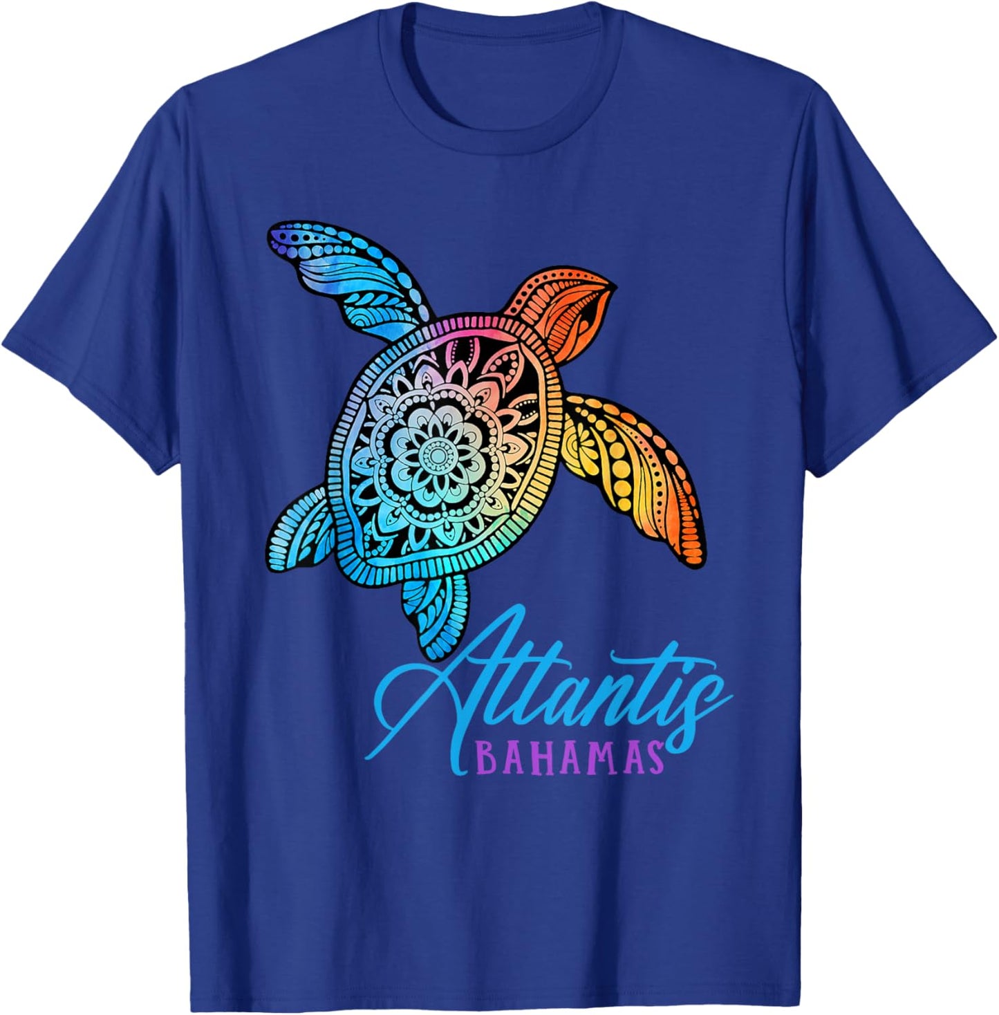 Atlantis Bahamas Atlantis Tribal Tie Dye Sea Turtle T-Shirt - T-Shirt | Royal