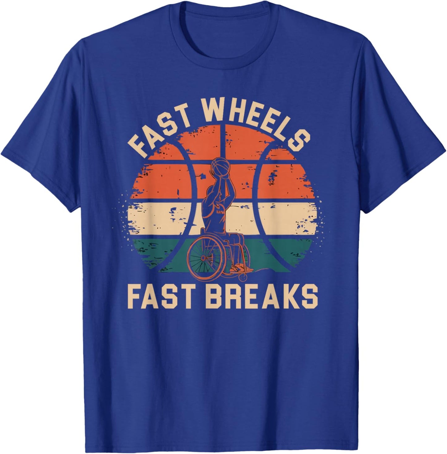 Wheelchair Basketball Player Disabled Disability Handicap T-Shirt - T-Shirt | Royal