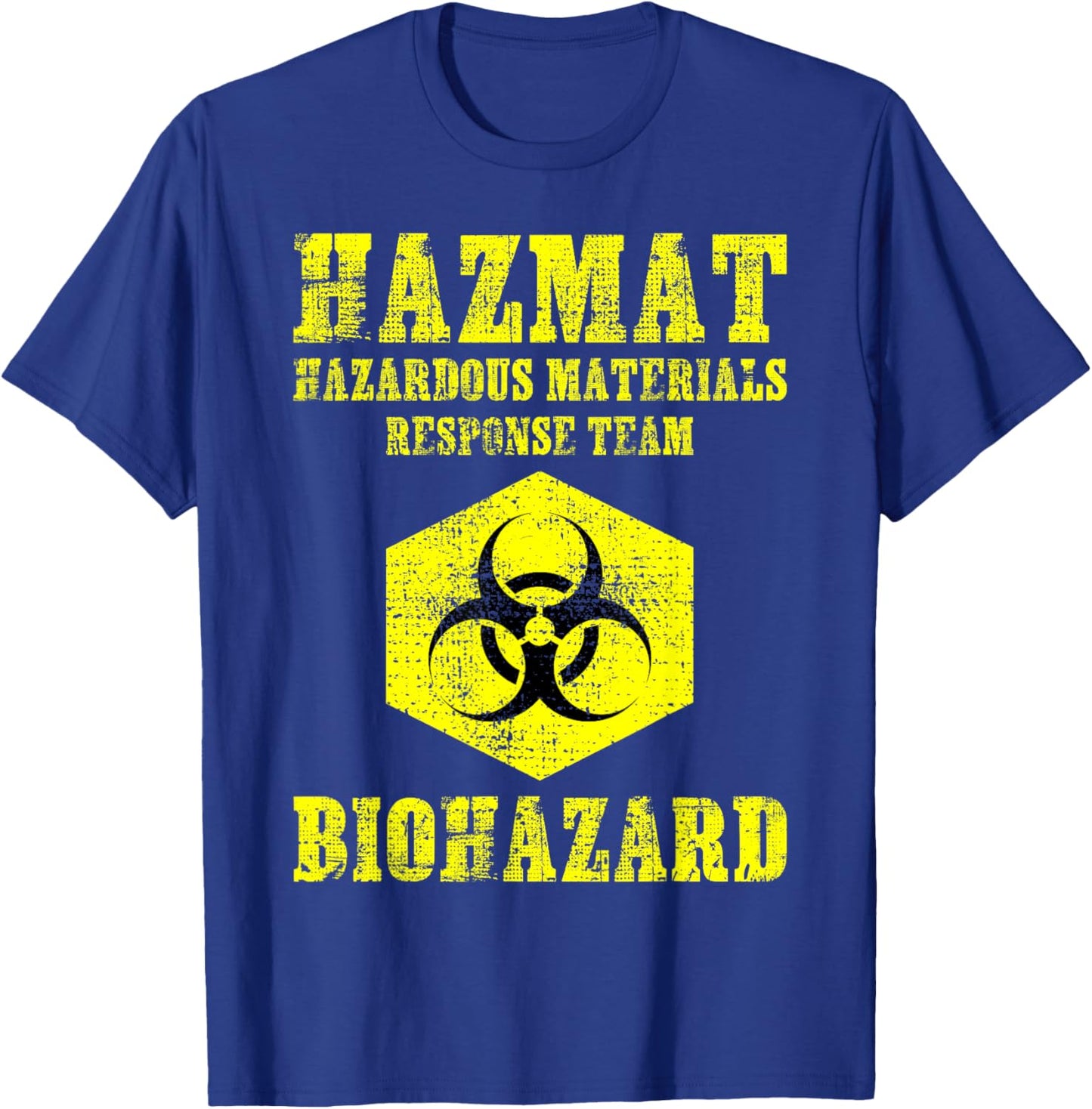 Hazardous Material Hazmat Response Team Grunge Biohazard T-Shirt - T-Shirt | Royal