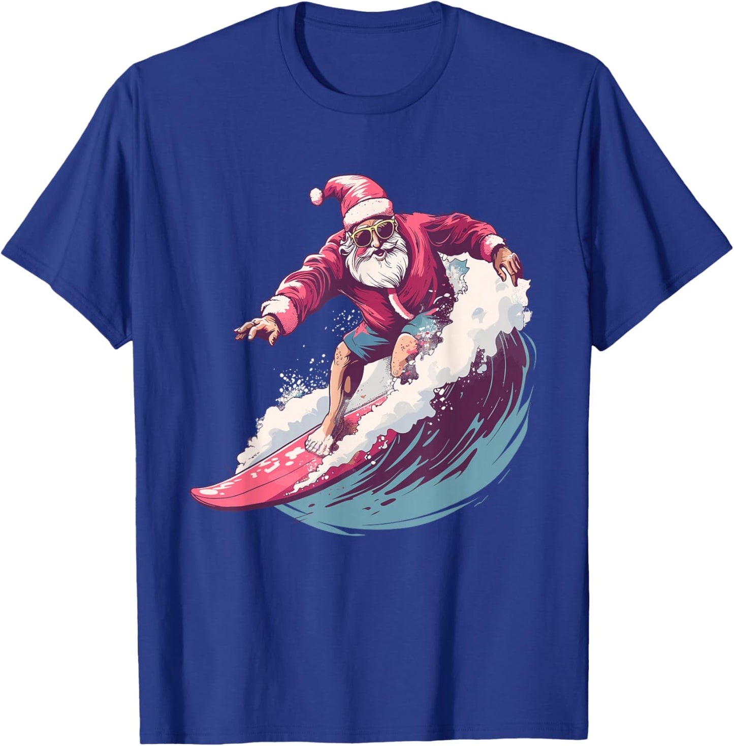 Christmas Surfing Santa Surfboarder Surf Lover Xmas Pajama T-Shirt - T-Shirt | Royal
