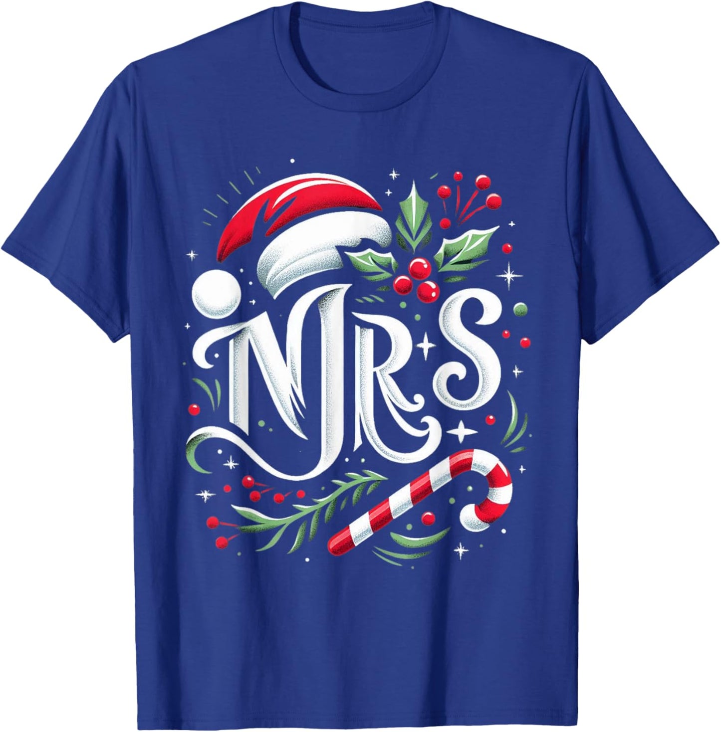 Mrs And Mr Santa Couples Matching Christmas Husband Wife T-Shirt - T-Shirt | Royal
